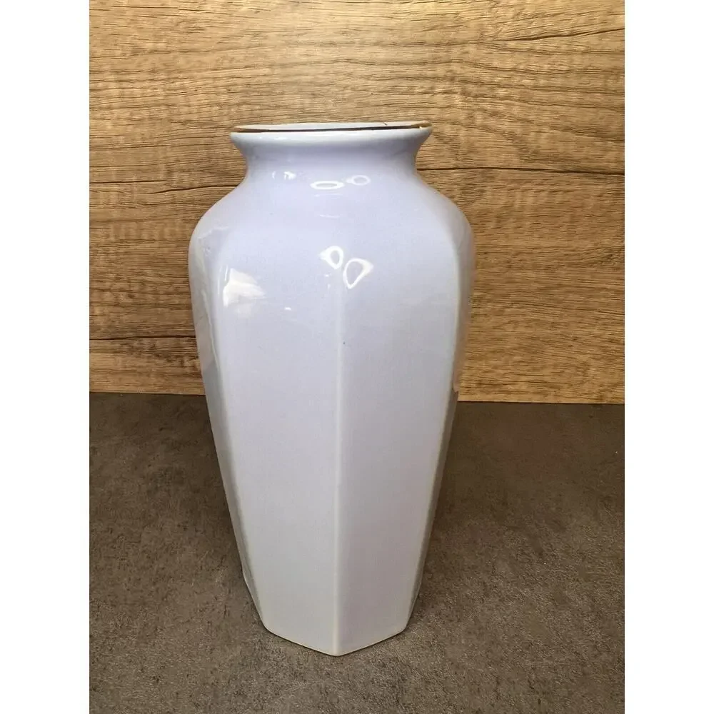 Vintage Otagiri Japan Periwinkle Irises Flower Bud Vase Medium